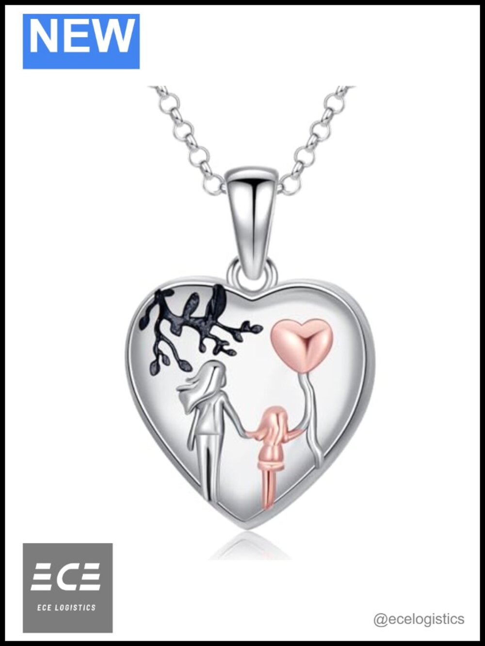 Heart Locket Necklace 925 Sterling Silver Photo Pendant Women Jewelry Gift